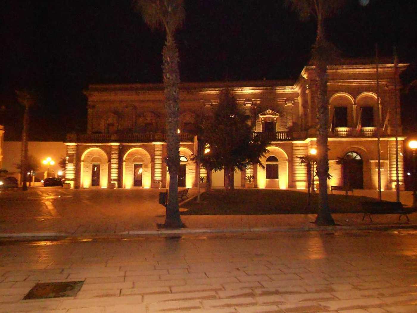 Il centro storico di Presicce-Acquarica di notte